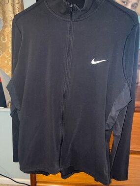 Nike Black Full-Zip Jacket with White Swoosh